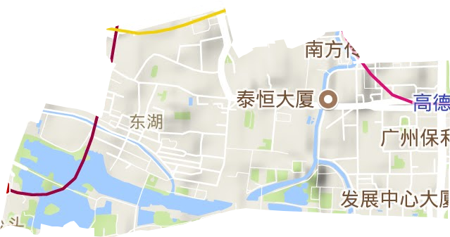 东山街道地形地图