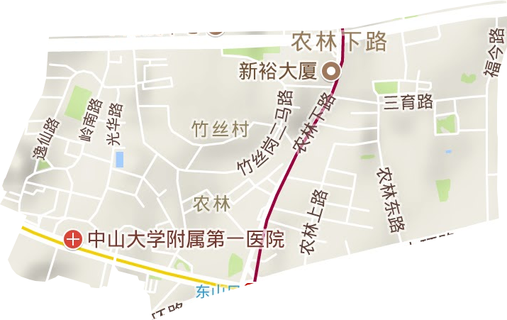 农林街道地形地图