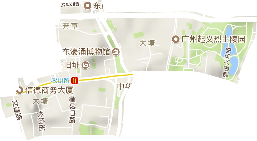 大塘街道地形地图
