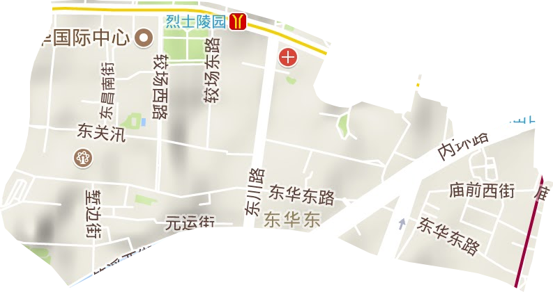 大东街道地形地图