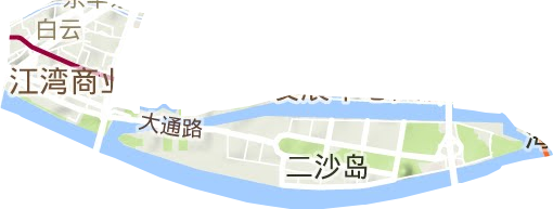 白云街道地形地图