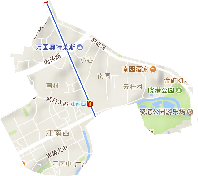 江南中街道地形地图