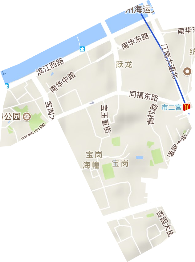 海幢街道地形地图
