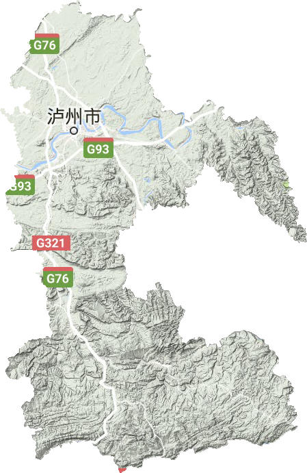 泸州市地形地图