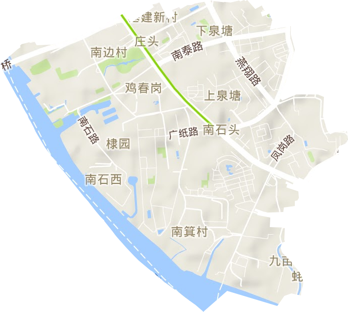 南石头街道地形地图