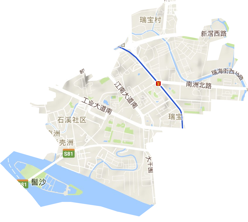 瑞宝街道地形地图