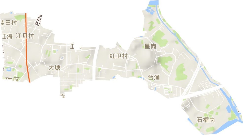 江海街道地形地图