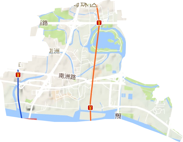 南洲街道地形地图