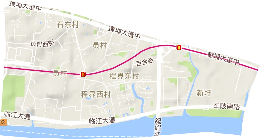 员村街道地形地图