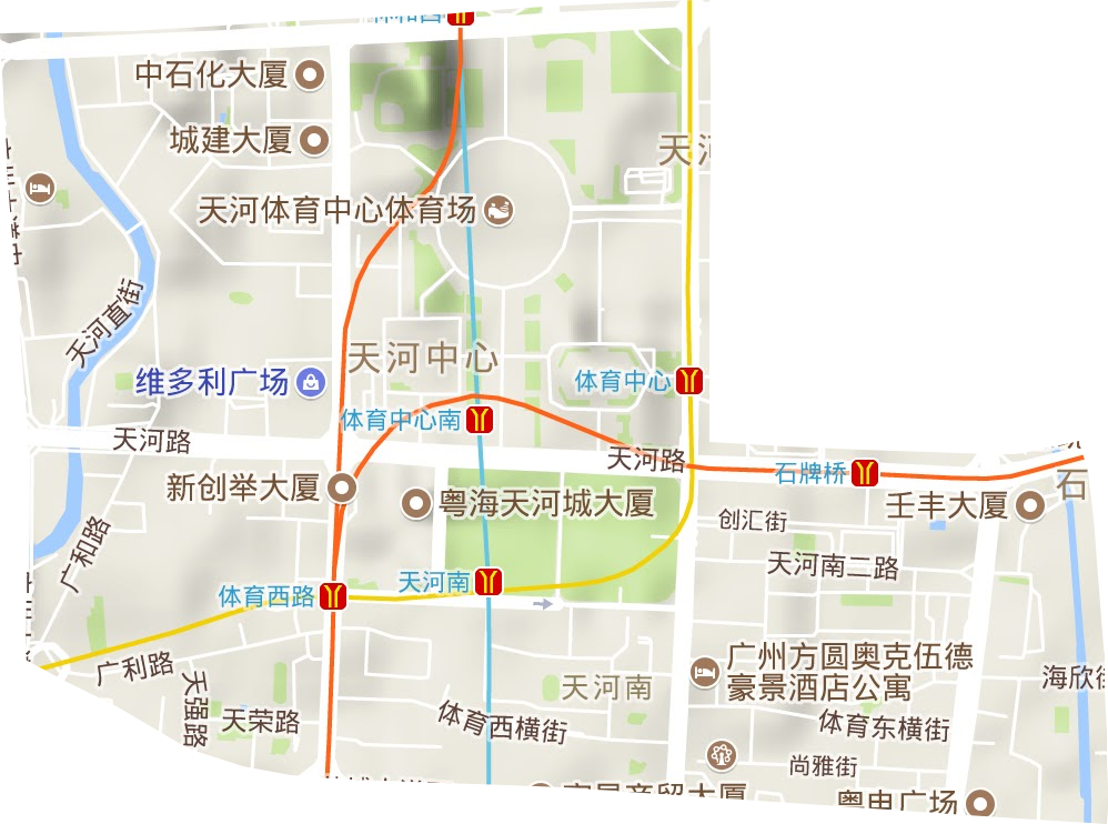 天河南街道地形地图