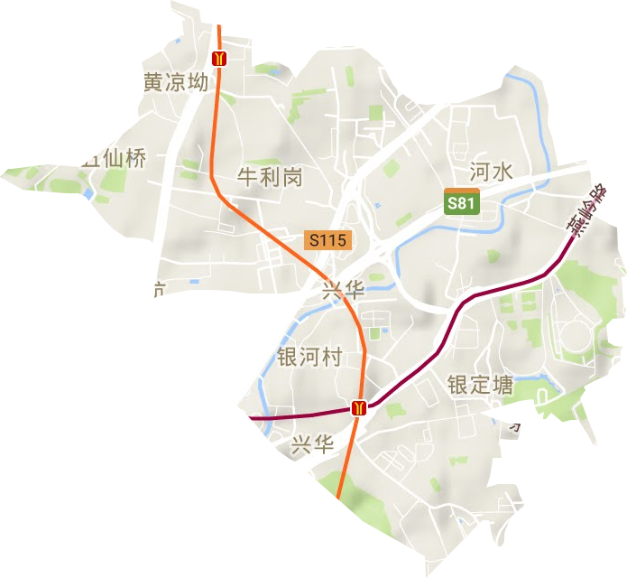 兴华街道地形地图