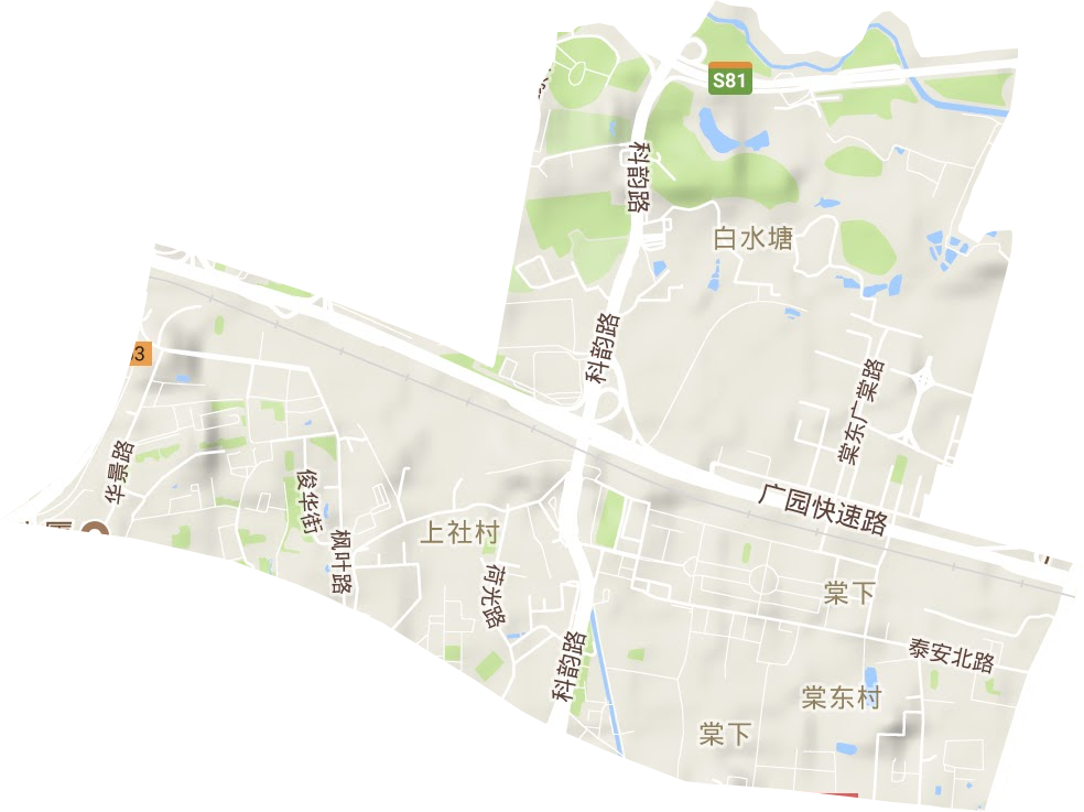 棠下街道地形地图