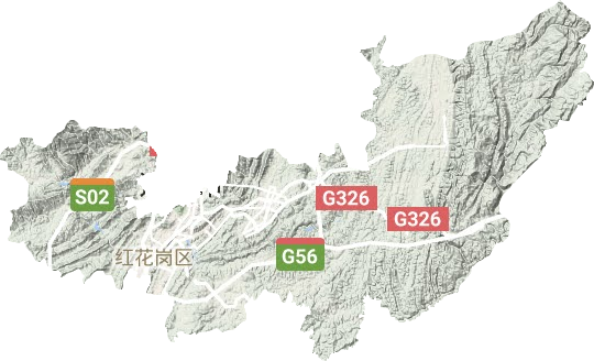 红花岗区地形地图