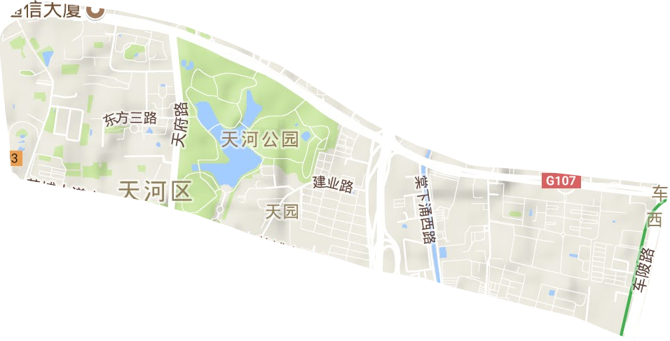 天园街道地形地图