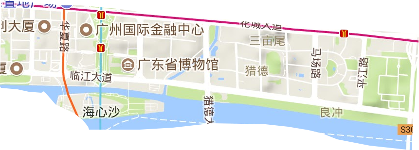 猎德街道地形地图