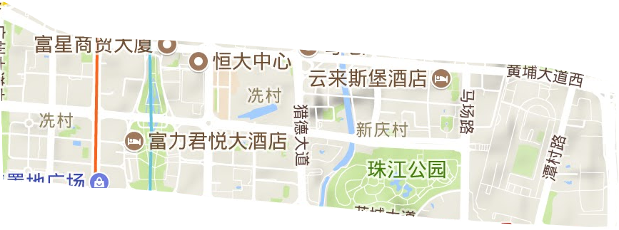 冼村街道地形地图