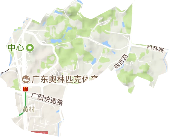 黄村街道地形地图
