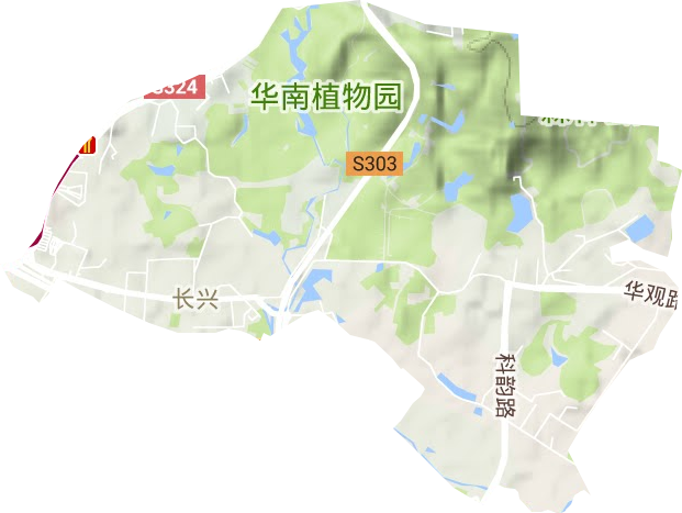 长兴街道地形地图