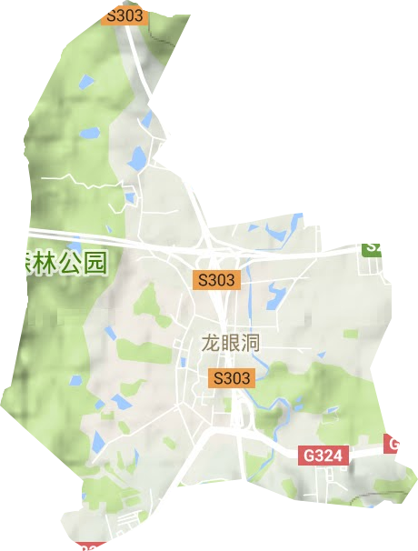 龙洞街道地形地图