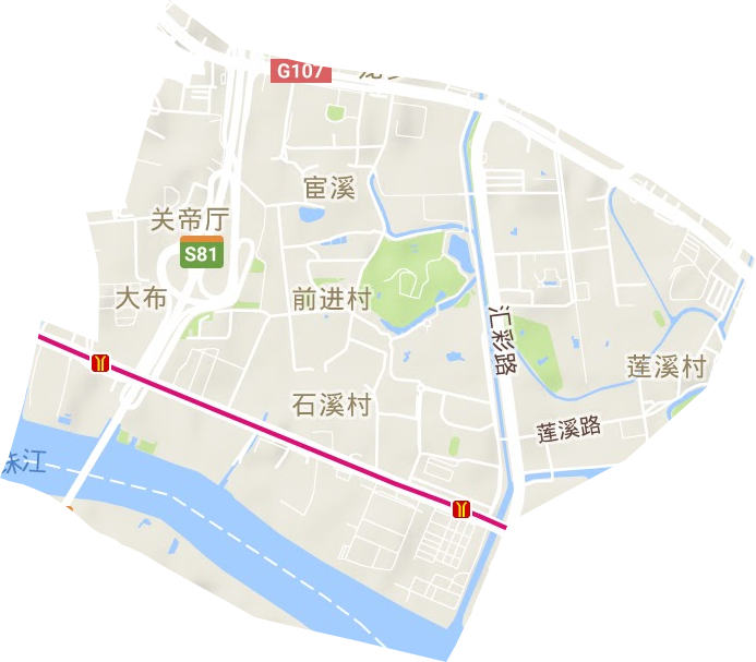 前进街道地形地图