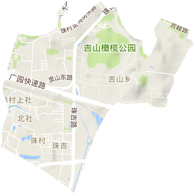 珠吉街道地形地图