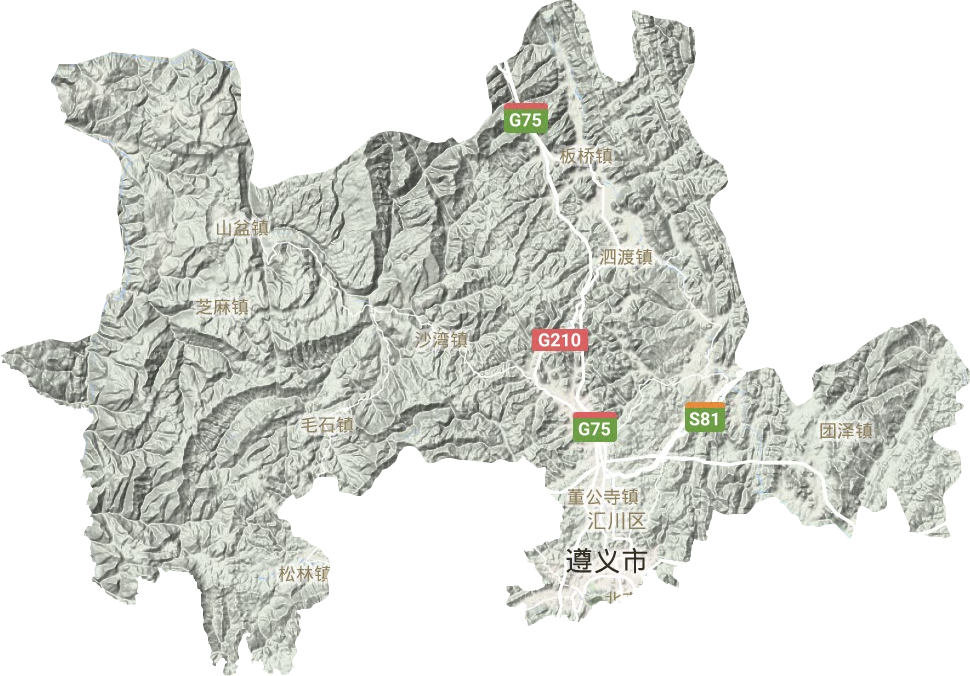 汇川区地形地图