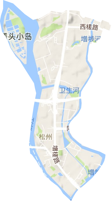 松洲街道地形地图