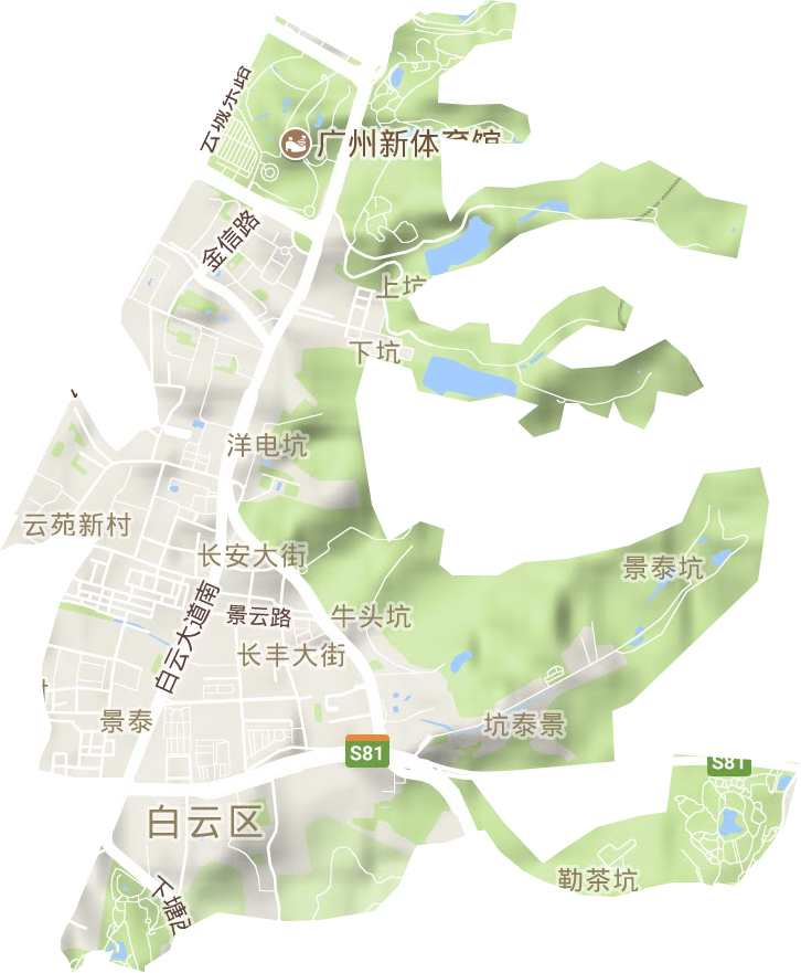 景泰街道地形地图