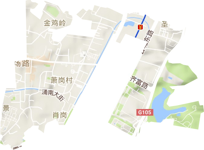 云城街道地形地图