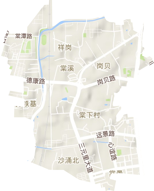 棠景街道地形地图