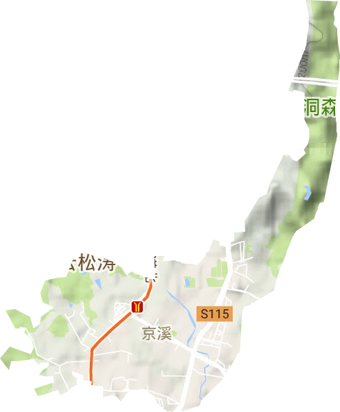 京溪街道地形地图