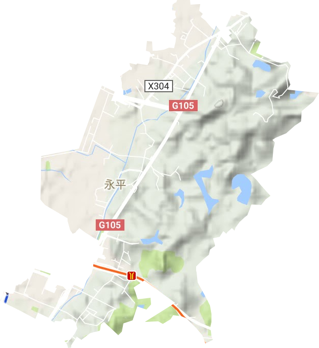 永平街道地形地图