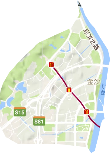 金沙街道地形地图
