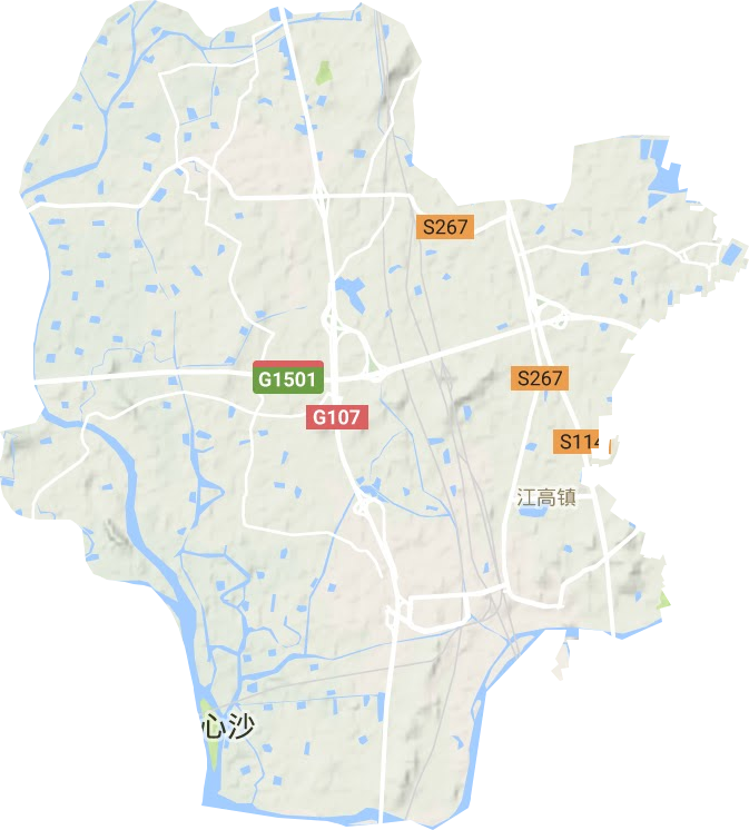 江高镇地形地图