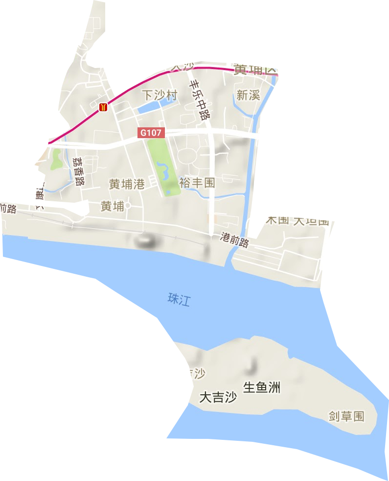 黄埔街道地形地图