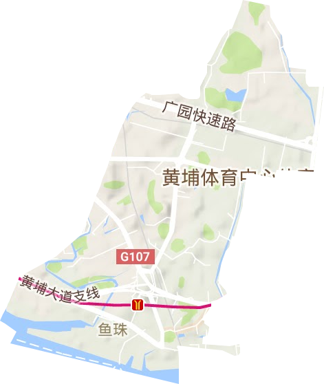 鱼珠街道地形地图