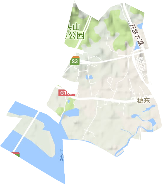 穗东街道地形地图
