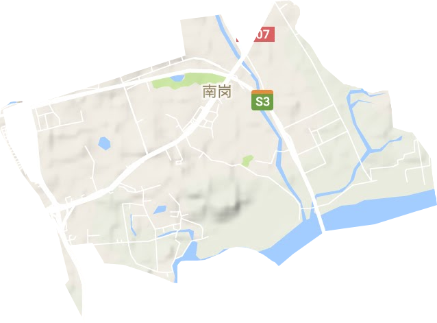 南岗街道地形地图