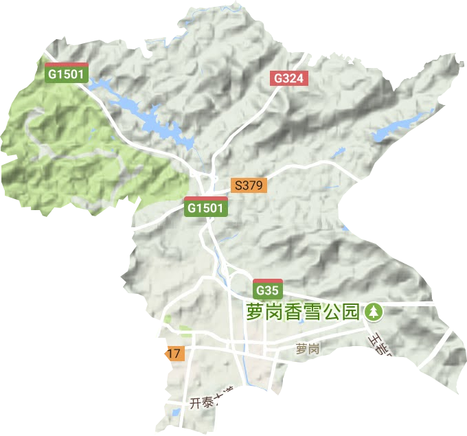 萝岗街道地形地图
