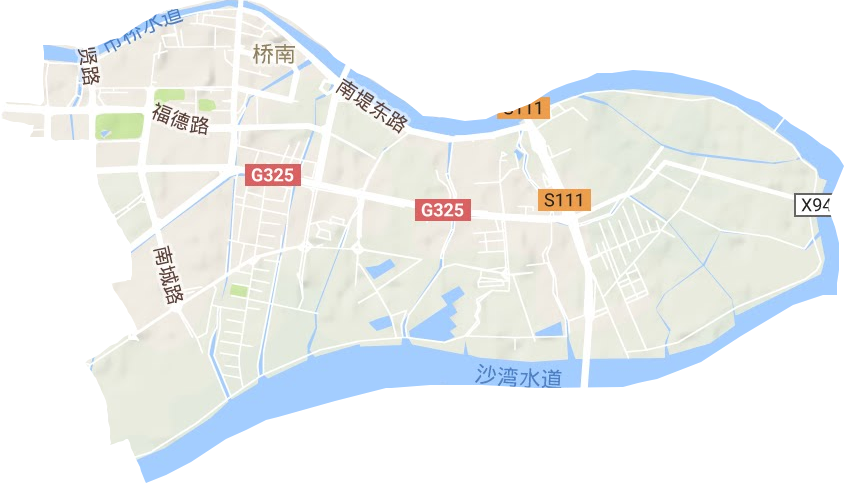 桥南街道地形地图