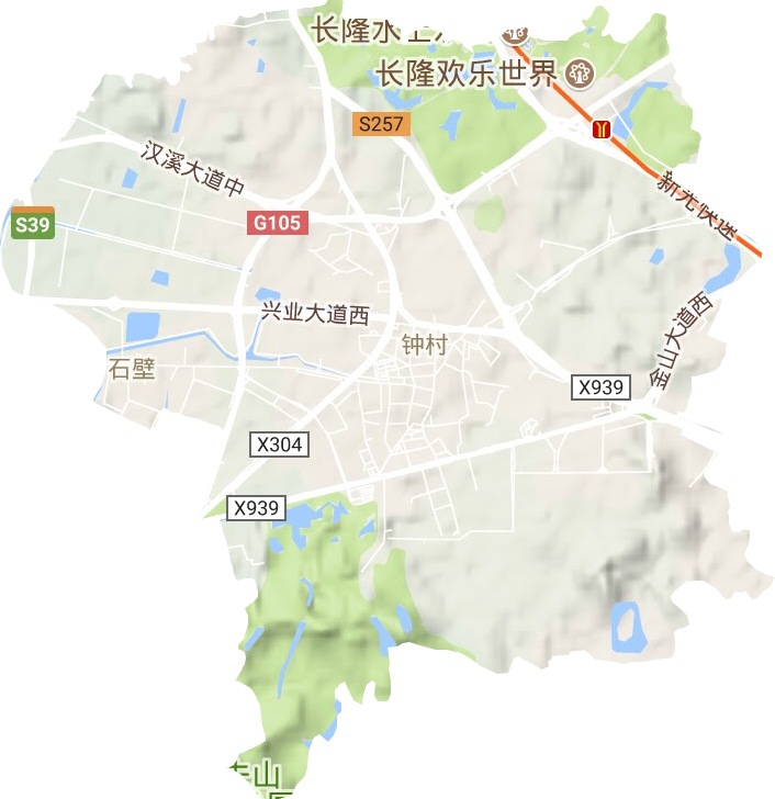 钟村街道地形地图