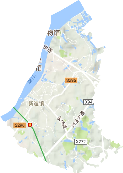 新造镇地形地图