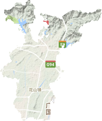 花山镇地形地图