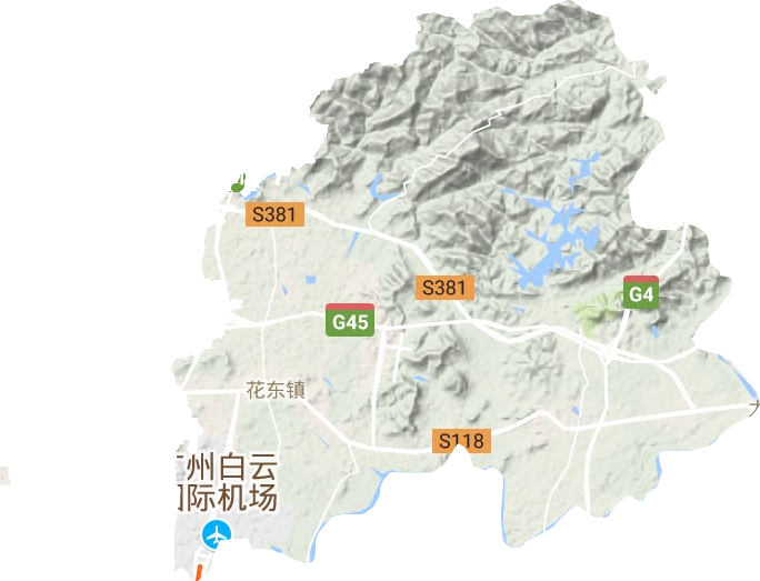 花东镇地形地图