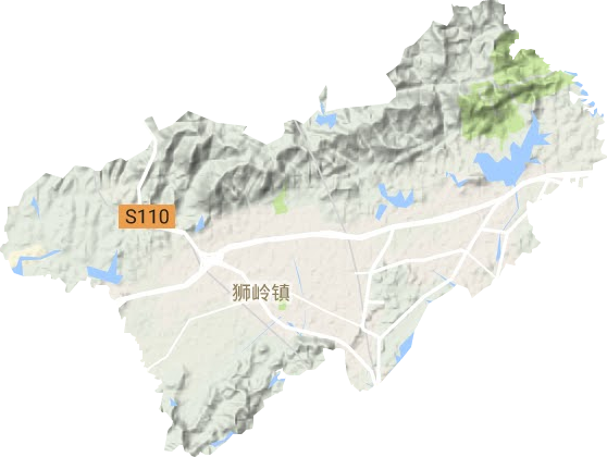 狮岭镇地形地图