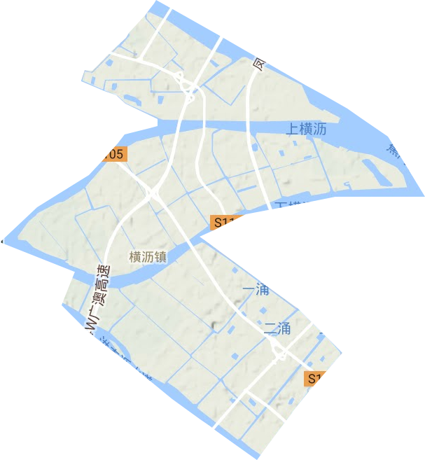 横沥镇地形地图