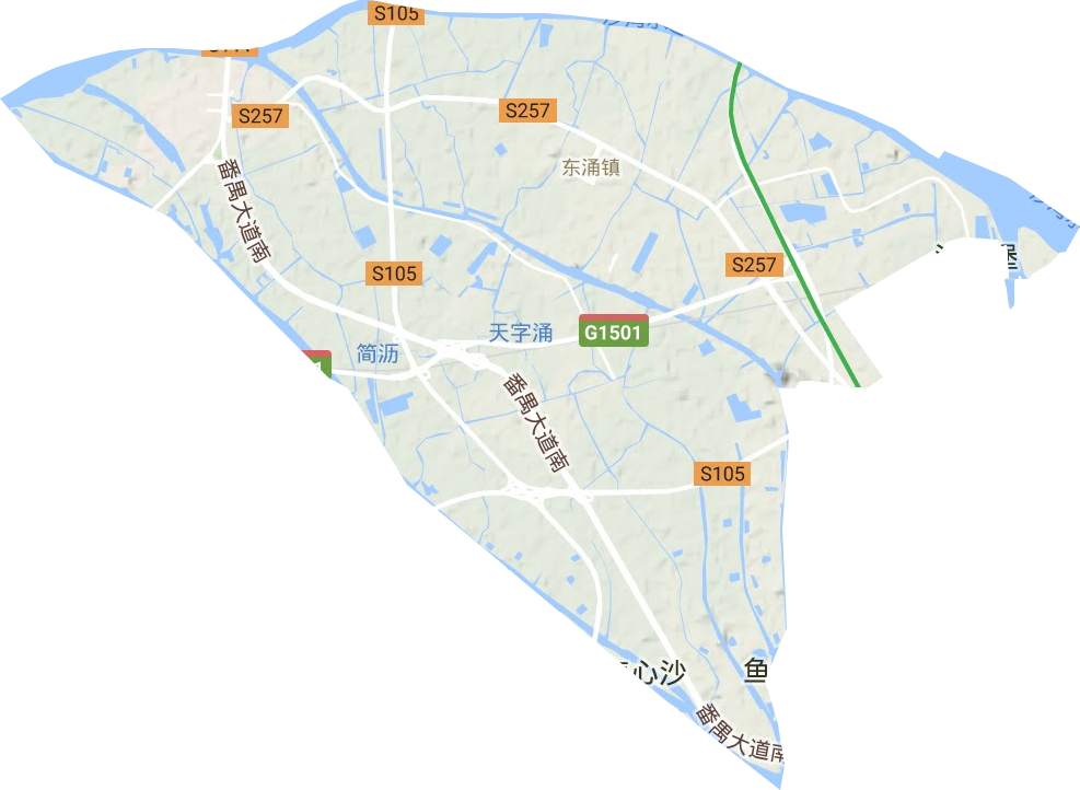 东涌镇地形地图