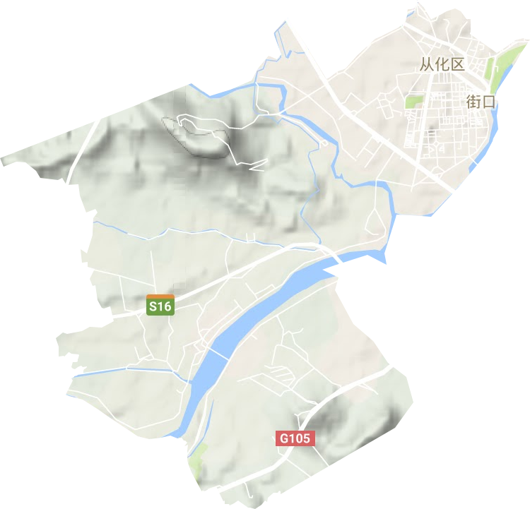 街口街道地形地图