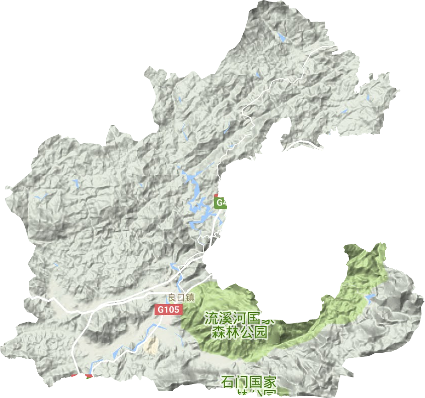 良口镇地形地图