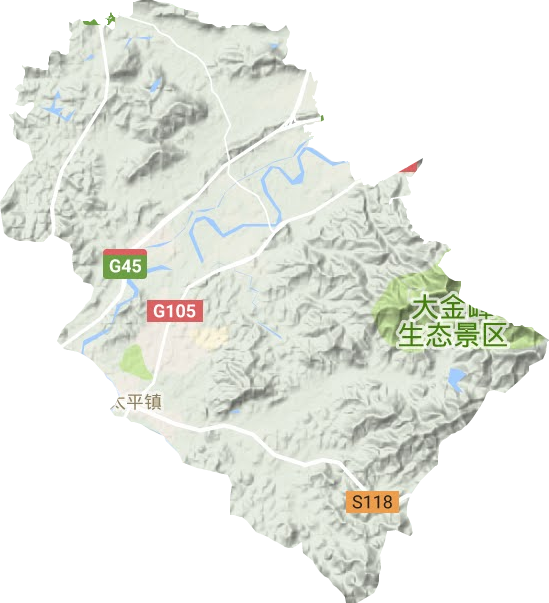 太平镇地形地图